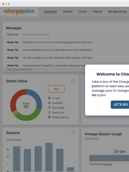 ChargePoint cloud software in action